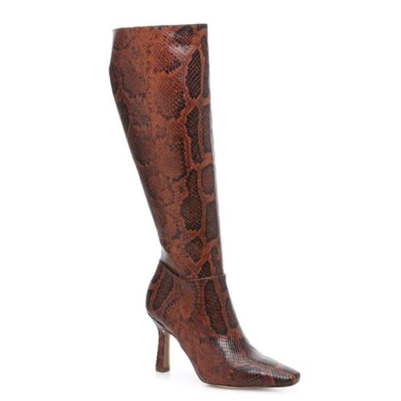 LEATHER SNAKE KNEE-HIGH BOOTS - Picture 5 of 12